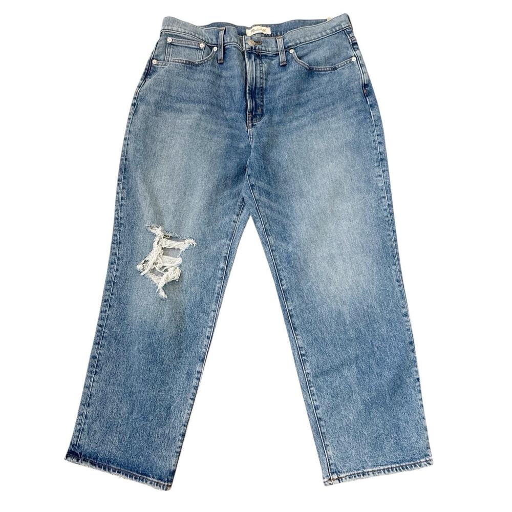 Madewell Perfect Vintage Straight Jeans Medium Wash Blue Size 32P Petite New